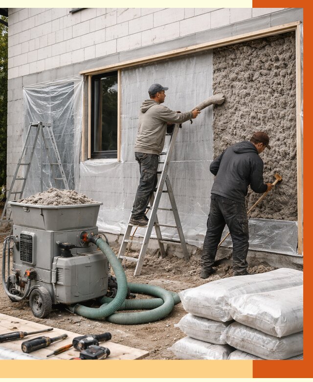 Утепление дома из газобетона эковатой в Магнитогорске от 4655 руб./м2 | ТепломастерМгн