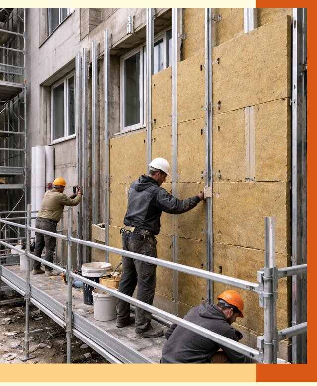 Утепление вентилируемого фасада в Магнитогорске от 5793 руб/м2 — монтаж и утепление вентфасад | ТепломастерМгн
