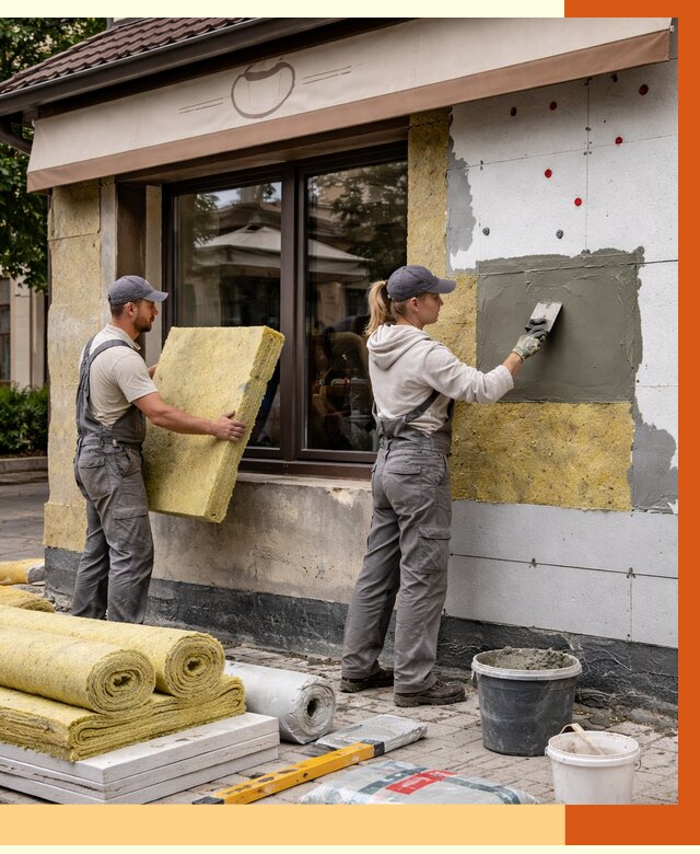 Утепление кафе в Магнитогорске от 4345 руб/м2 — комплексно под ключ | ТепломастерМгн